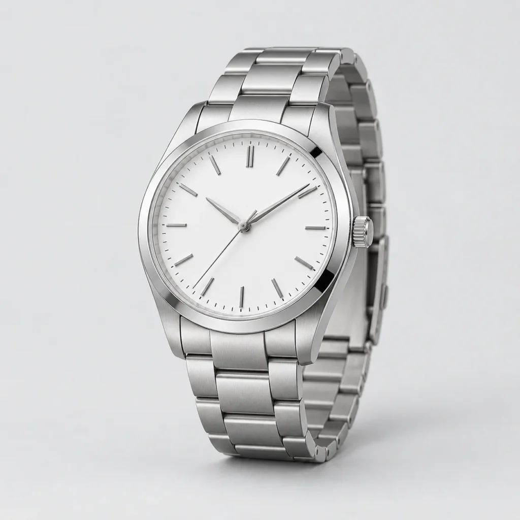 Silver minimal watch